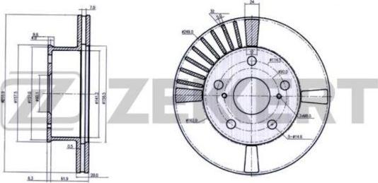 Zekkert BS-6198 - Тормозной диск autospares.lv