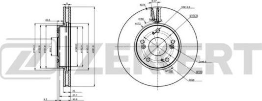 Zekkert BS-6197 - Тормозной диск autospares.lv