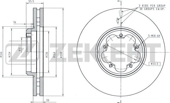 Zekkert BS-6140 - Тормозной диск autospares.lv