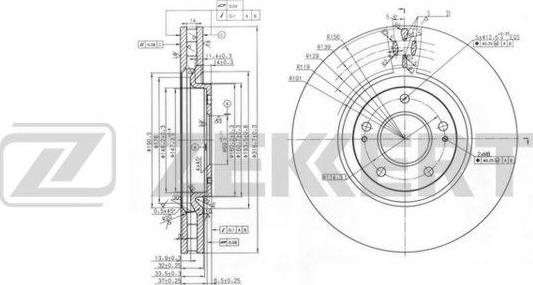 Zekkert BS-6154 - Тормозной диск autospares.lv