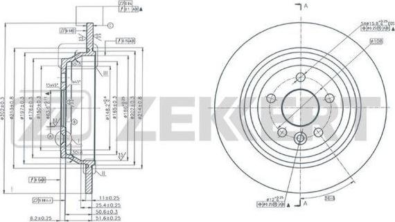 Zekkert BS-6155 - Тормозной диск autospares.lv