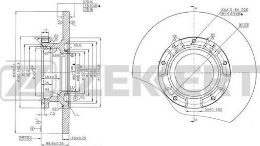 Zekkert BS-6158 - Тормозной диск autospares.lv