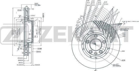 Zekkert BS-6164 - Тормозной диск autospares.lv