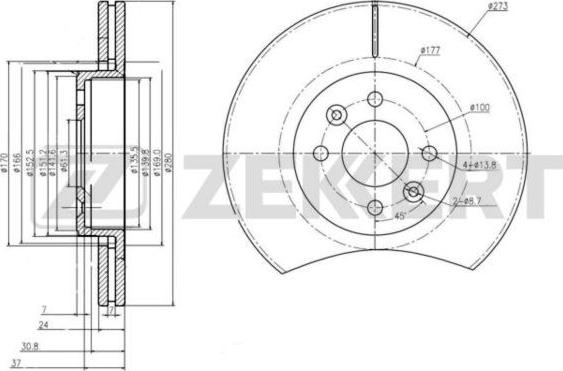 Zekkert BS-6189 - Тормозной диск autospares.lv