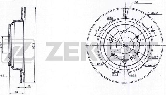 Zekkert BS-6186 - Тормозной диск autospares.lv