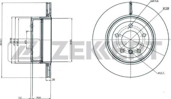 Zekkert BS-6188 - Тормозной диск autospares.lv
