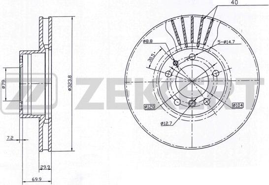 Zekkert BS-6129 - Тормозной диск autospares.lv