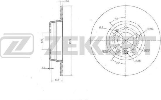 Zekkert BS-6124 - Тормозной диск autospares.lv