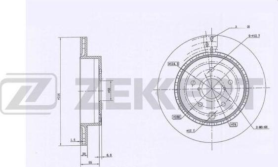 Zekkert BS-6120 - Тормозной диск autospares.lv