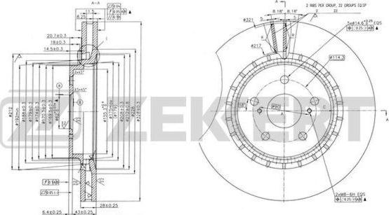 Zekkert BS-6179 - Тормозной диск autospares.lv