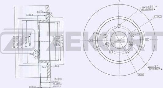 Zekkert BS-6174 - Тормозной диск autospares.lv