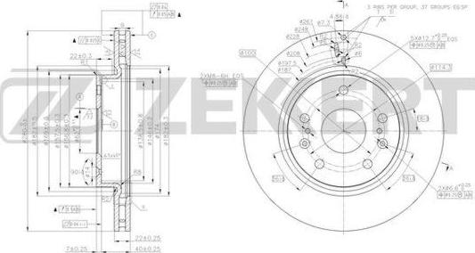 Zekkert BS-6175 - Тормозной диск autospares.lv