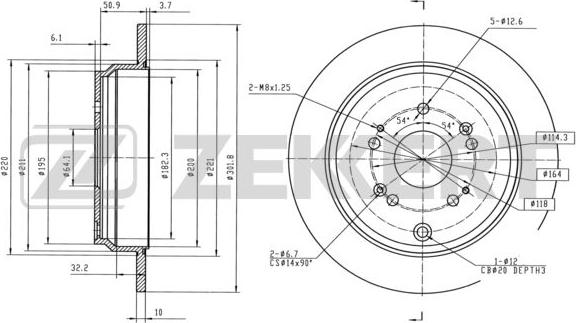 Zekkert BS-6171 - Тормозной диск autospares.lv