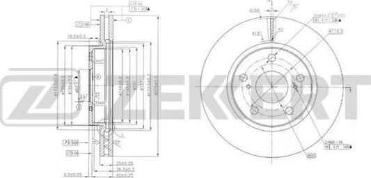 Zekkert BS-6173 - Тормозной диск autospares.lv