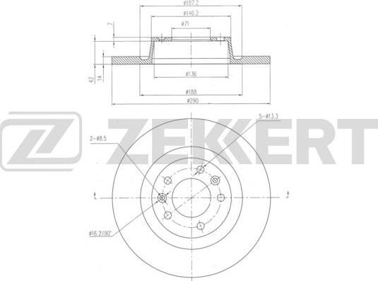 Zekkert BS-6346 - Тормозной диск autospares.lv