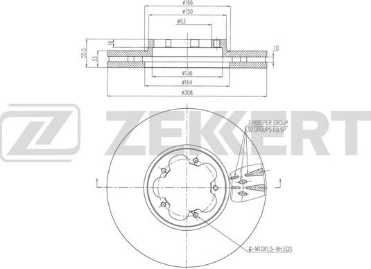 Zekkert BS-6340 - Тормозной диск autospares.lv