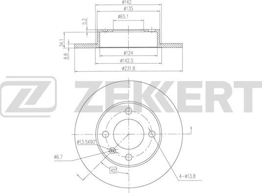 Zekkert BS-6355 - Тормозной диск autospares.lv