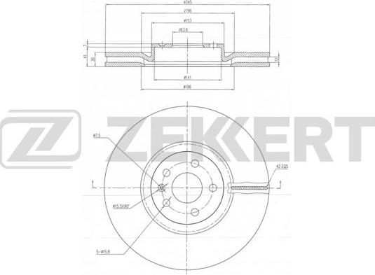 Zekkert BS-6358 - Тормозной диск autospares.lv