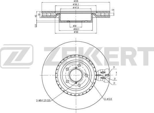 Zekkert BS-6361 - Тормозной диск autospares.lv