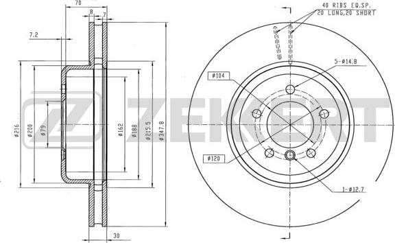 Zekkert BS-6303 - Тормозной диск autospares.lv