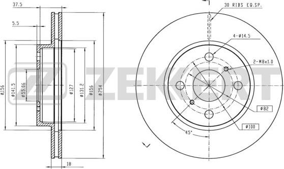 Zekkert BS-6319 - Тормозной диск autospares.lv