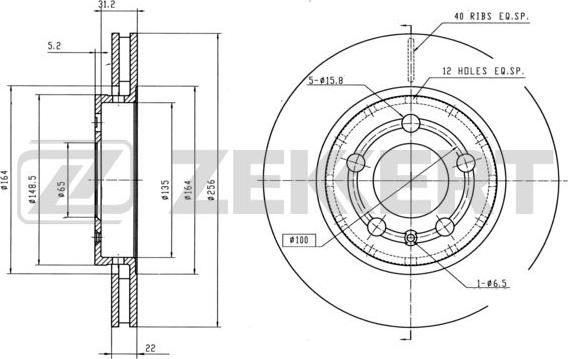 Zekkert BS-6314 - Тормозной диск autospares.lv