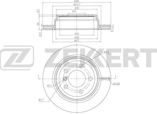 Zekkert BS-6338 - Тормозной диск autospares.lv