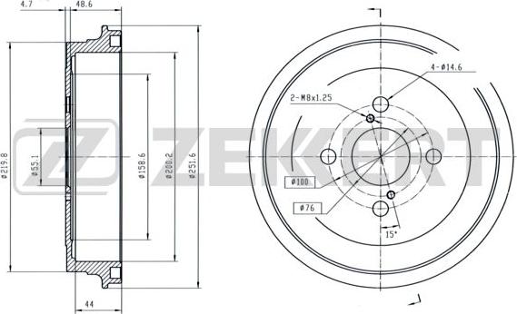 Zekkert BS-6320 - Тормозной барабан autospares.lv