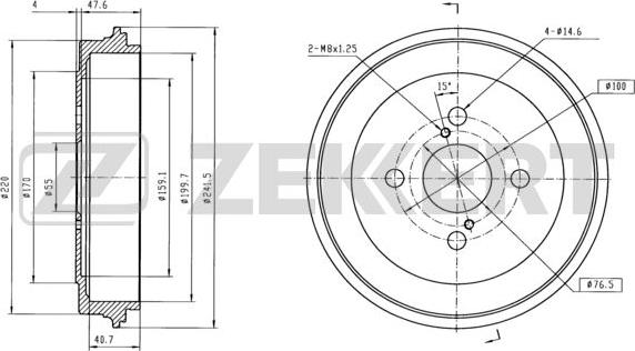 Zekkert BS-6321 - Тормозной барабан autospares.lv