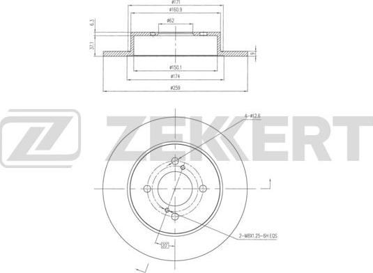 Zekkert BS-6327 - Тормозной диск autospares.lv