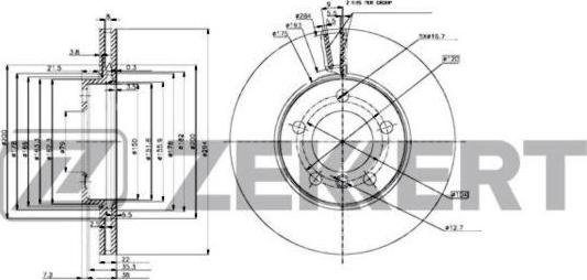 Zekkert BS-6242 - Тормозной диск autospares.lv