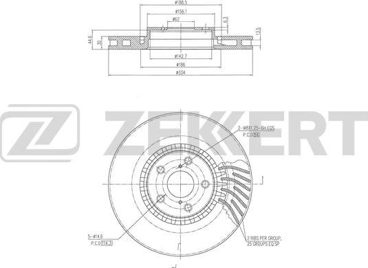 Zekkert BS-6247 - Тормозной диск autospares.lv