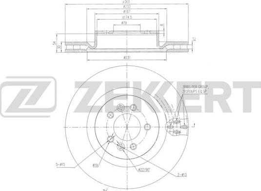 Zekkert BS-6254 - Тормозной диск autospares.lv