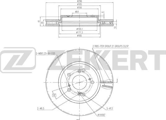 Zekkert BS-6253 - Тормозной диск autospares.lv