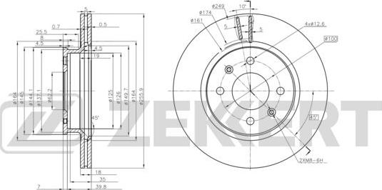 Zekkert BS-6205 - Тормозной диск autospares.lv