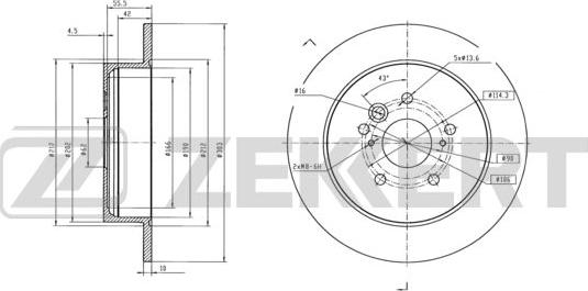 Zekkert BS-6208 - Тормозной диск autospares.lv