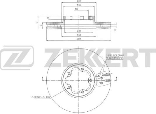 Zekkert BS-6285 - Тормозной диск autospares.lv