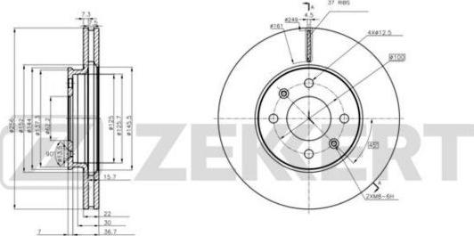 Zekkert BS-6236 - Тормозной диск autospares.lv