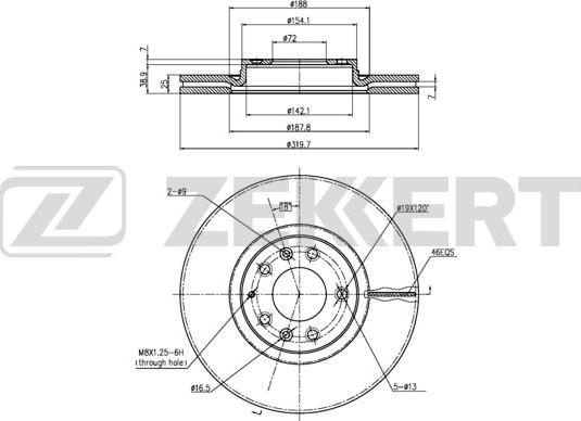 Zekkert BS-6230 - Тормозной диск autospares.lv