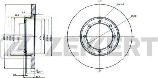 Zekkert BS-6220 - Тормозной диск autospares.lv