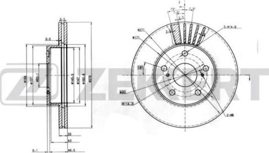 Zekkert BS-6227 - Тормозной диск autospares.lv