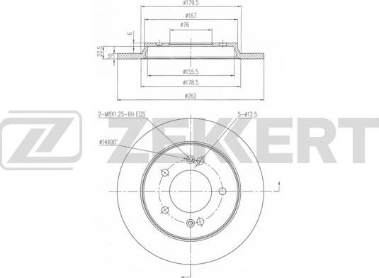 Zekkert BS-6279 - Тормозной диск autospares.lv