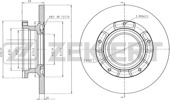 Zekkert BS-6278 - Тормозной диск autospares.lv