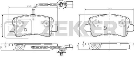 Zekkert BS-1949 - Тормозные колодки, дисковые, комплект autospares.lv