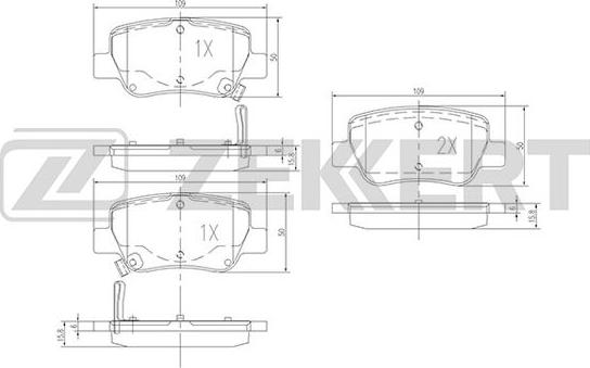 Zekkert BS-1946 - Тормозные колодки, дисковые, комплект autospares.lv