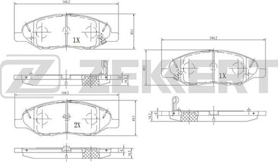 Zekkert BS-1941 - Тормозные колодки, дисковые, комплект autospares.lv