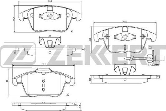 Zekkert BS-1959 - Тормозные колодки, дисковые, комплект autospares.lv