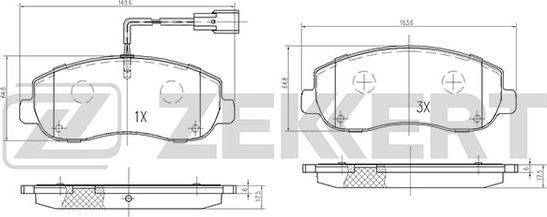 Zekkert BS-1951 - Тормозные колодки, дисковые, комплект autospares.lv