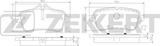 Zekkert BS-1964 - Тормозные колодки, дисковые, комплект autospares.lv