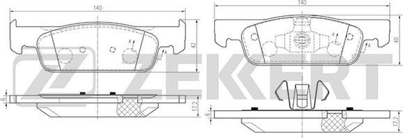 Zekkert BS-1965 - Тормозные колодки, дисковые, комплект autospares.lv